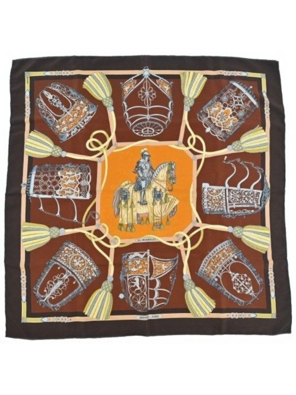Hermes Bandana Scarf Brown